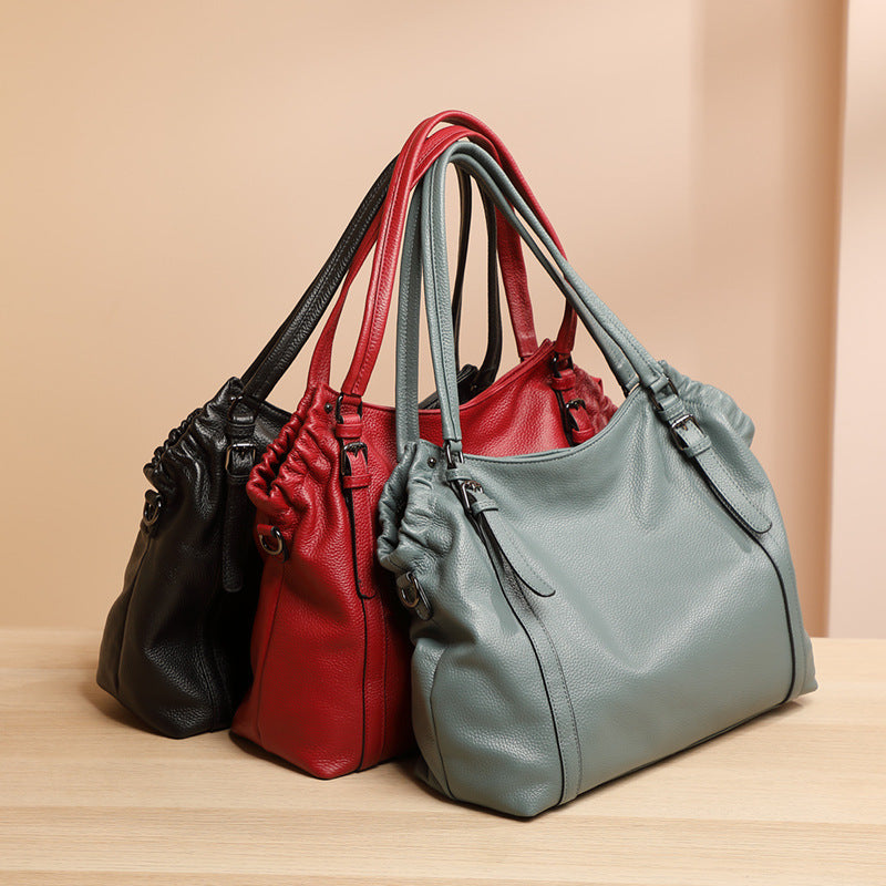 VOGALIA Sac à main femme en cuir de vache – grande capacité