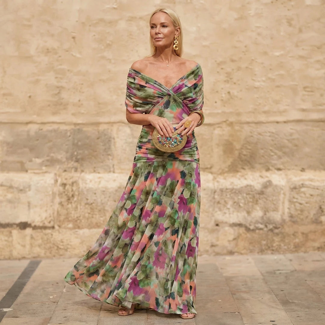 Robe Irina Longue Élégante – Effet Ventre Plat