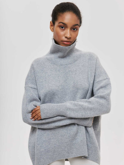 Pull en coton surdimensionné avec col roulé