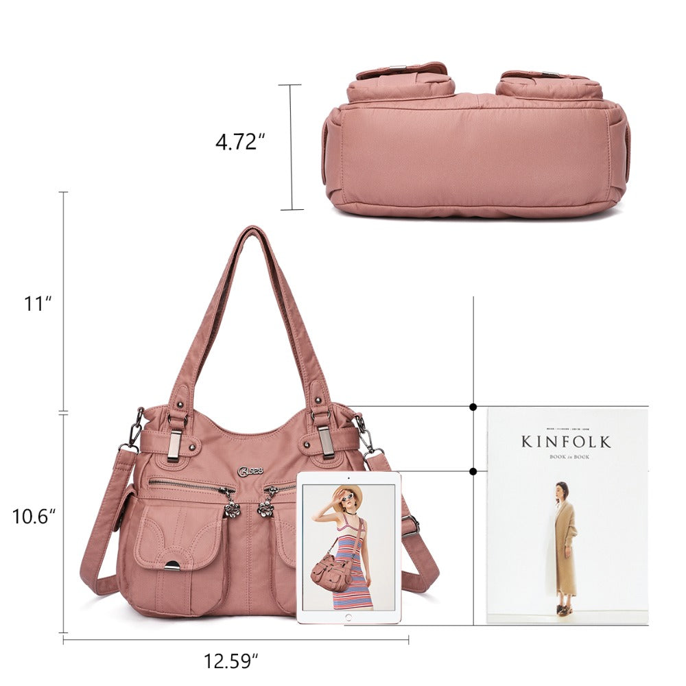 Sac tote cuir souple rose