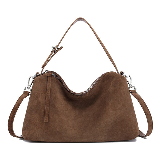 Tote bag daim véritable caramel