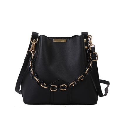 Sac seau chaîne noir fashion
