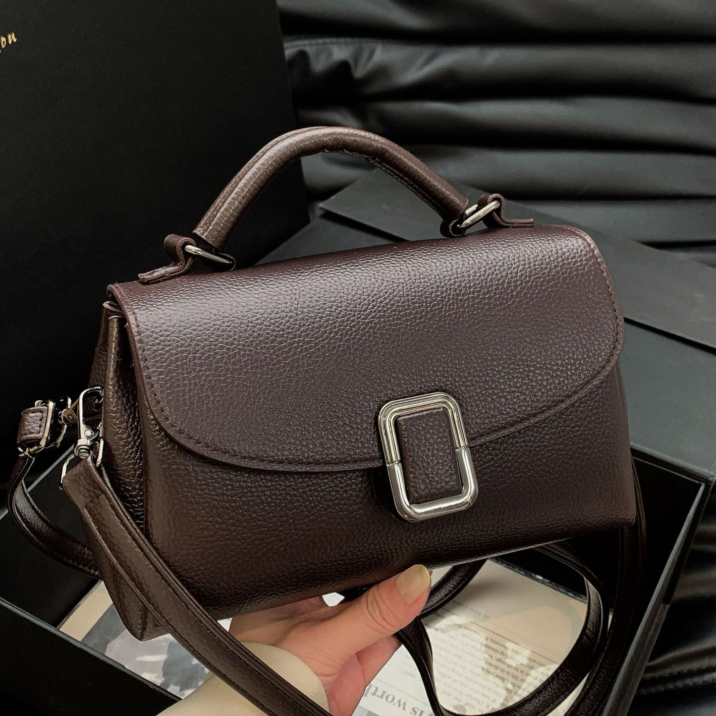 Sac bandoulière cuir composite vue profil