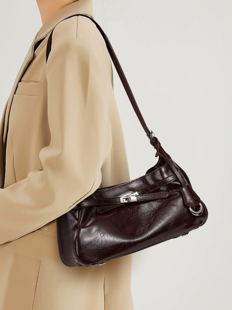 Sac crossbody café verrou