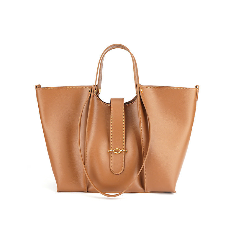 Sac à main tote bag en cuir véritable femme avec doublure daim style européen rétro