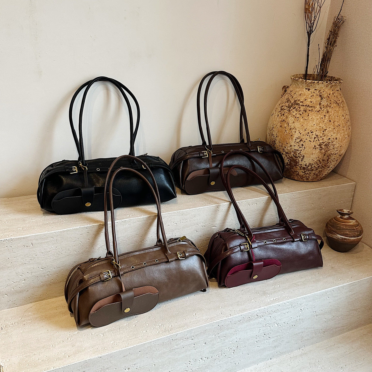 Sac underarm boucle rouge pourpre