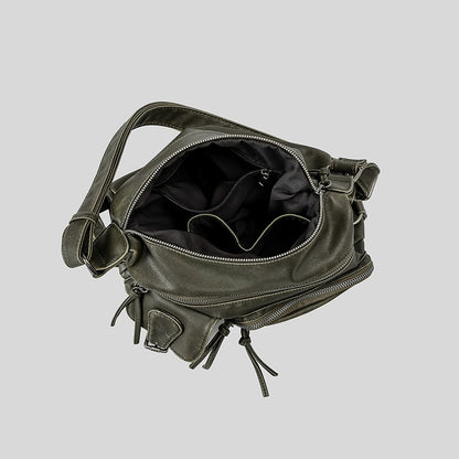 Sac Multi-Poches Cuir PU Vintage Rock Chic