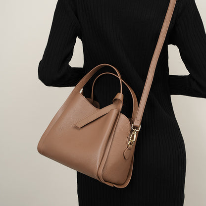Sac seau cuir portable kaki