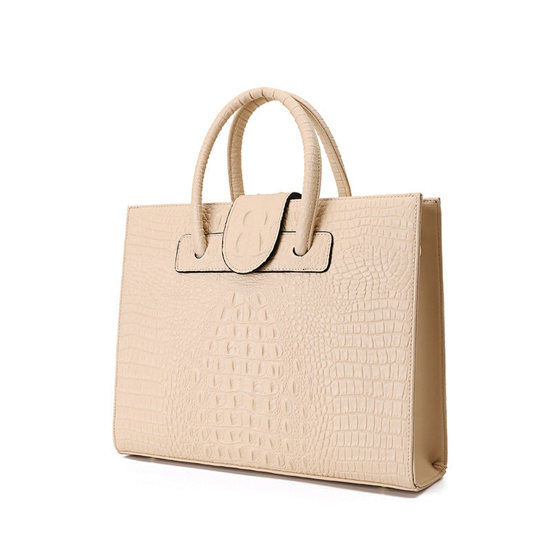 Tote bag cuir croco rose rouge