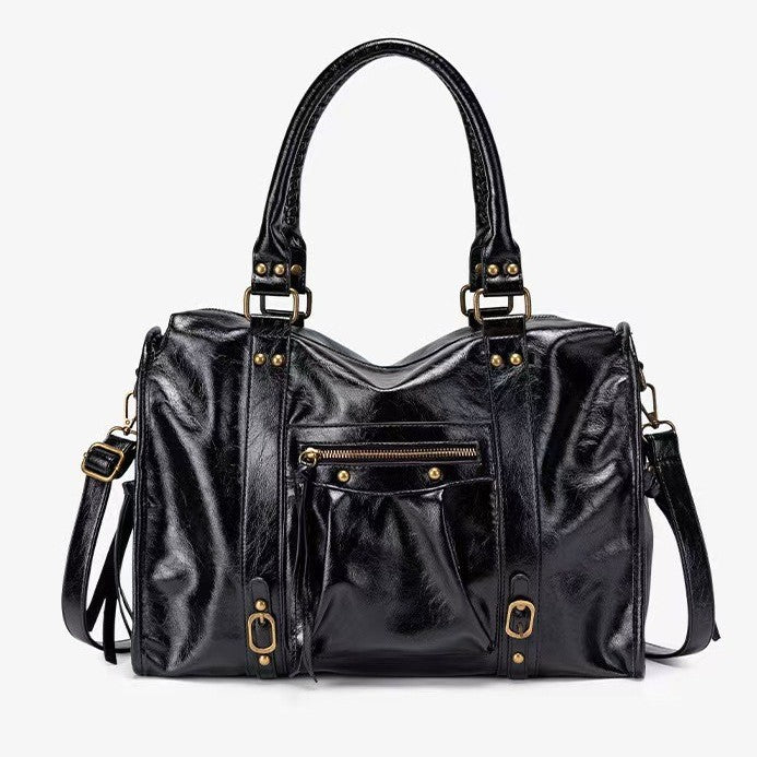 Tote PU franges noir Y2K Quitterie Vogalia Paris