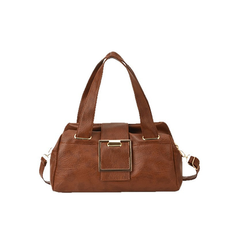 Sac rétro PU boucle métal noir