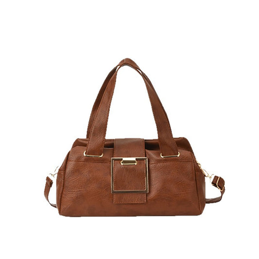 Sac rétro PU boucle métal noir