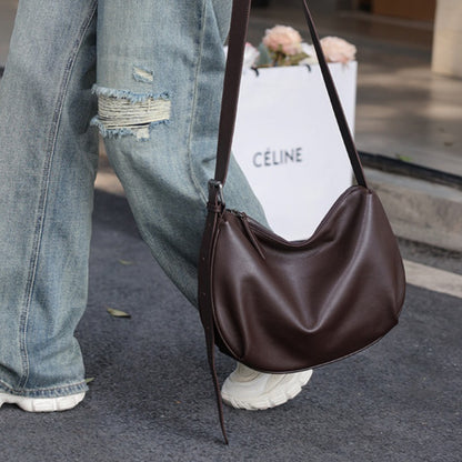 Sac à épaule cuir vachette café