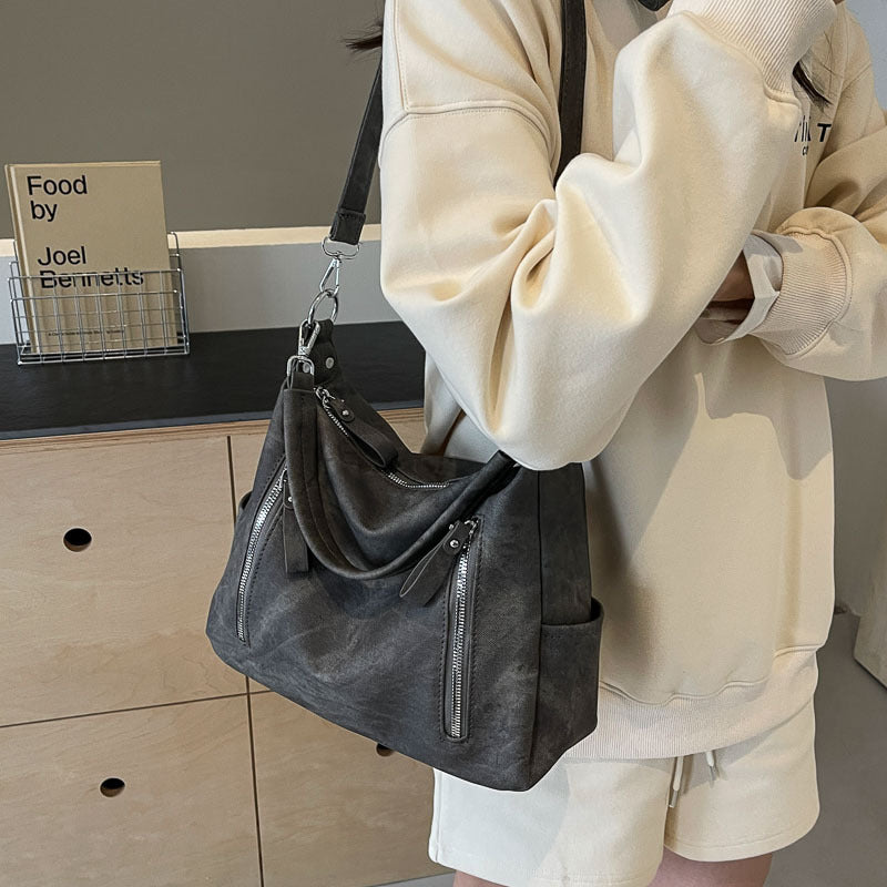 Large Capacity Women's Shoulder Bag - Simple Fashion, Durable PU
