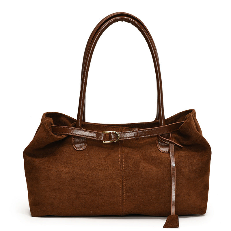 Tote daim noir grande capacité