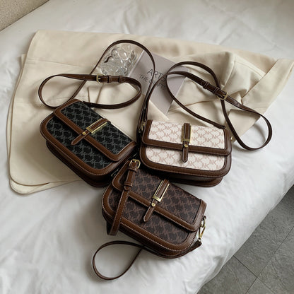 Sac messenger texturé café