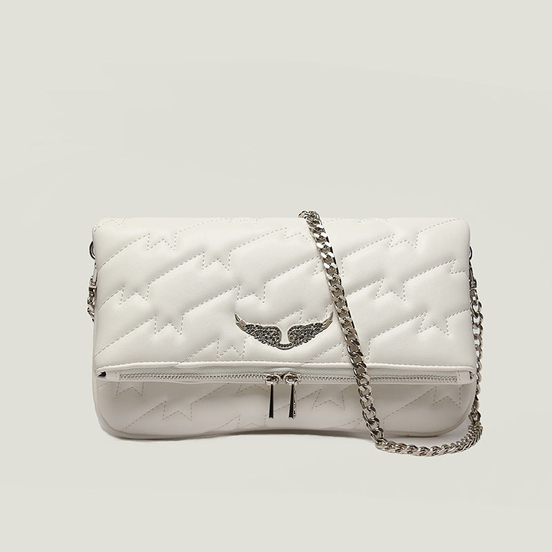 Sac à épaule femme blanc chaîne fashion