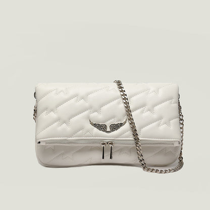 Sac à épaule femme blanc chaîne fashion