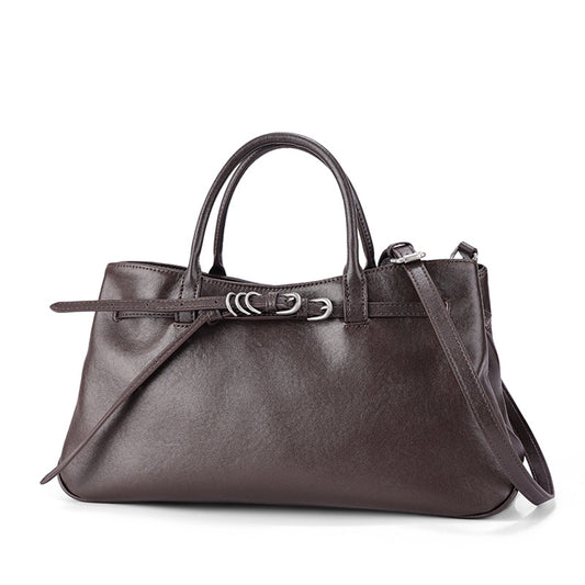 Sac commuter cuir marron baroque tanné