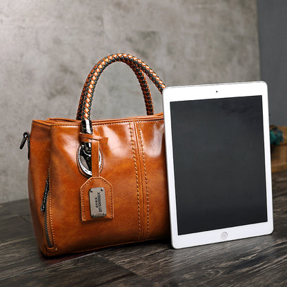 Sac à main grande capacité Style coréen tissé PU