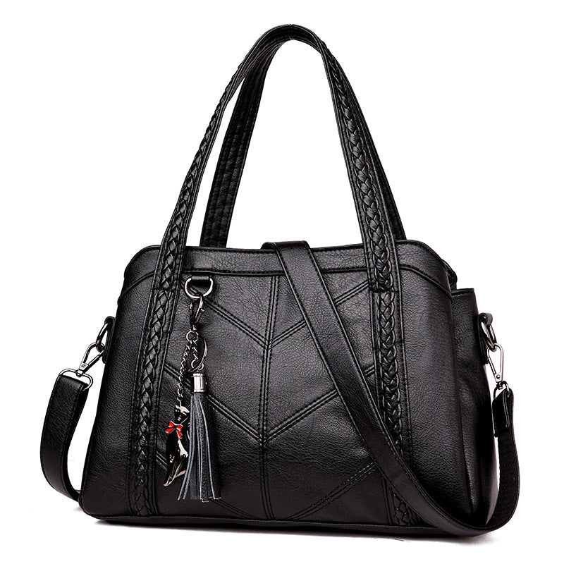 Sac épaule peau mouton noir patchwork Ximena Vogalia Paris
