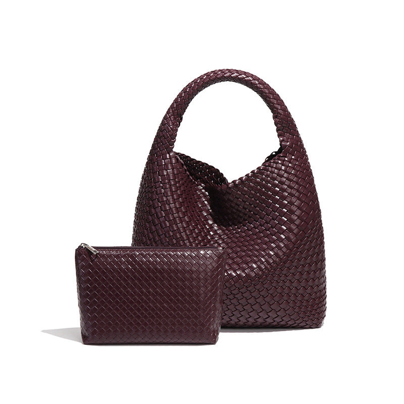 Una tote violet raisin vue face