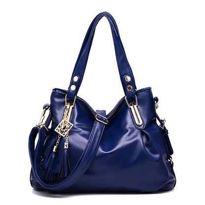 Sac cuir épaule bleu marine