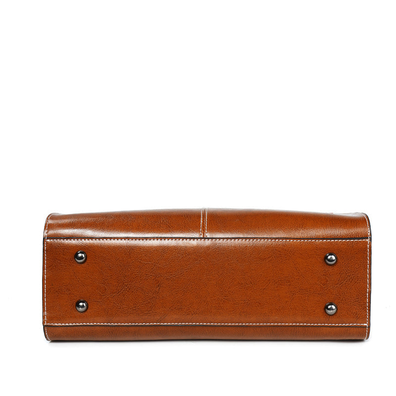 Sac à main femme cuir ciré – coutures élégantes