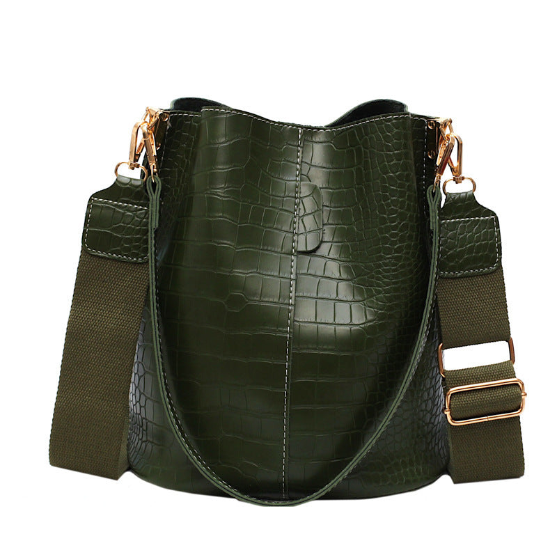 Sac seau cuir vert