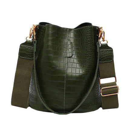 Sac seau cuir vert