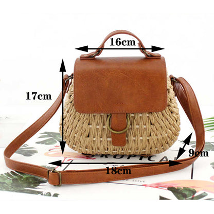 Sac paille antique marron foncé