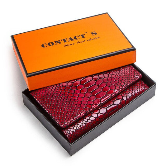 pochette femme cuir véritable motif serpent luxe