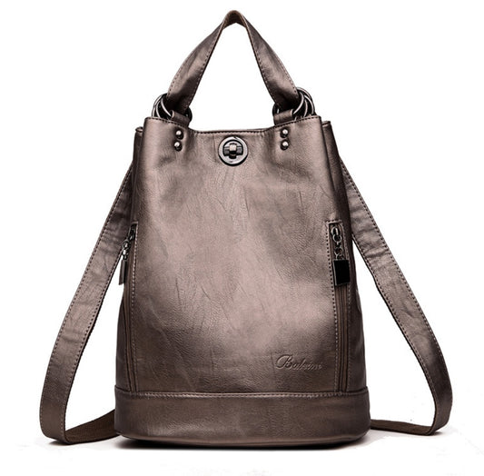 Sac seau PU cuir noir tendance