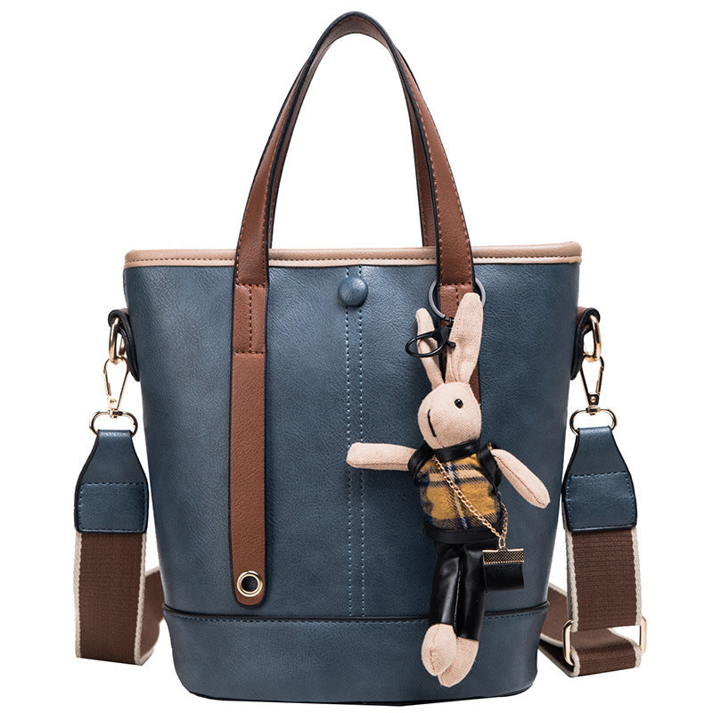 Sac seau messenger rétro noir