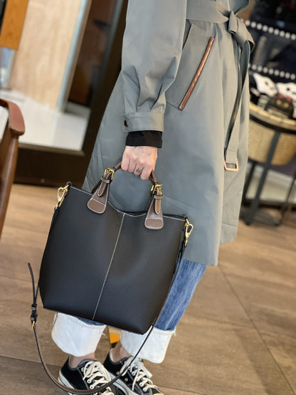 Sac messenger cuir vert amande