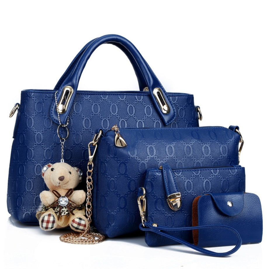 Sac bandoulière diagonale femme bleu carré gaufré, port croisé style européen tendance

