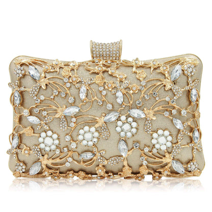 Pochette soirée cheongsam strass noir