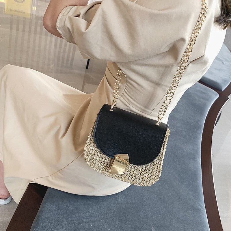 Sac paille tressé vue face