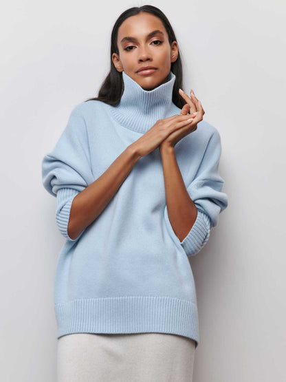 Pull en coton surdimensionné avec col roulé