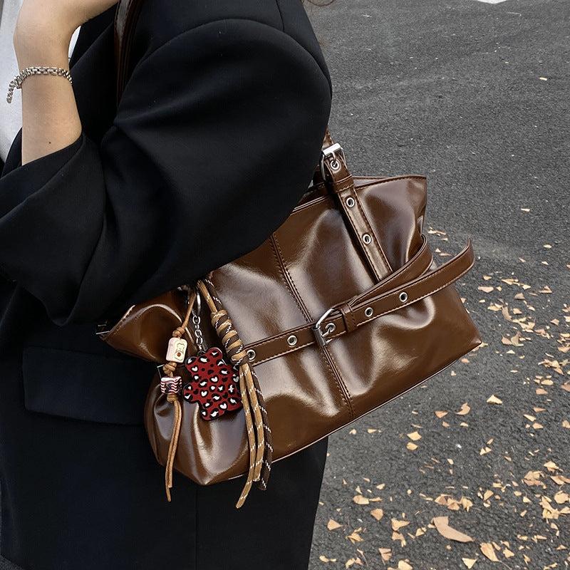 Sac cuir ciré bordeaux