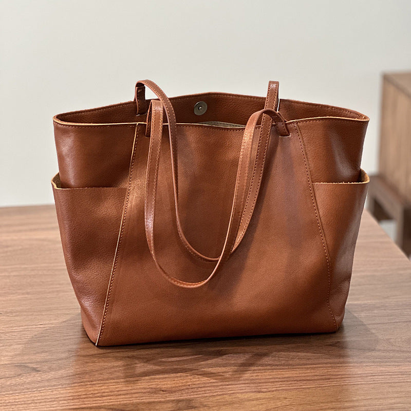 Grand sac main cuir 4 coloris