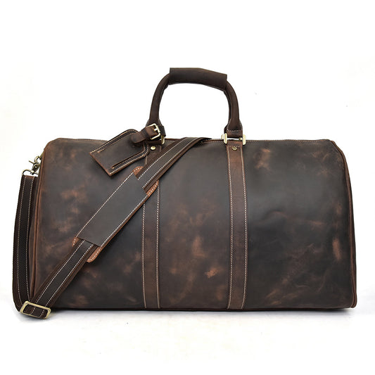 Sac fourre-tout cuir vachette marron foncé