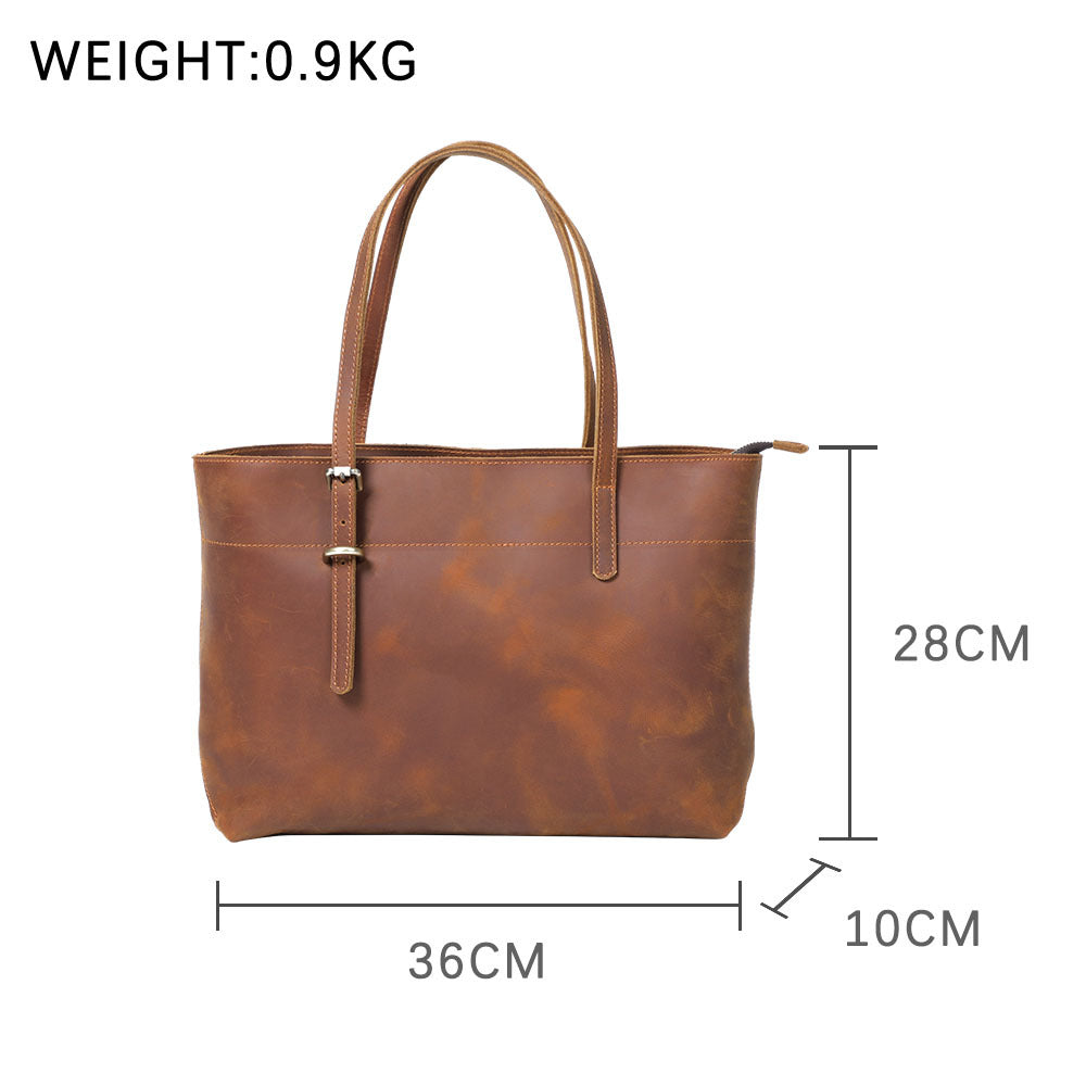 Tote cuir vachette marron foncé