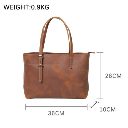 Tote cuir vachette marron foncé