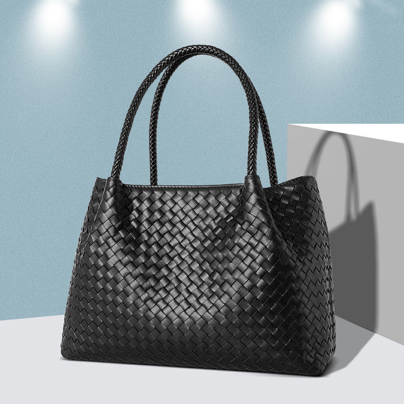 Sac vachette tressé vue profil