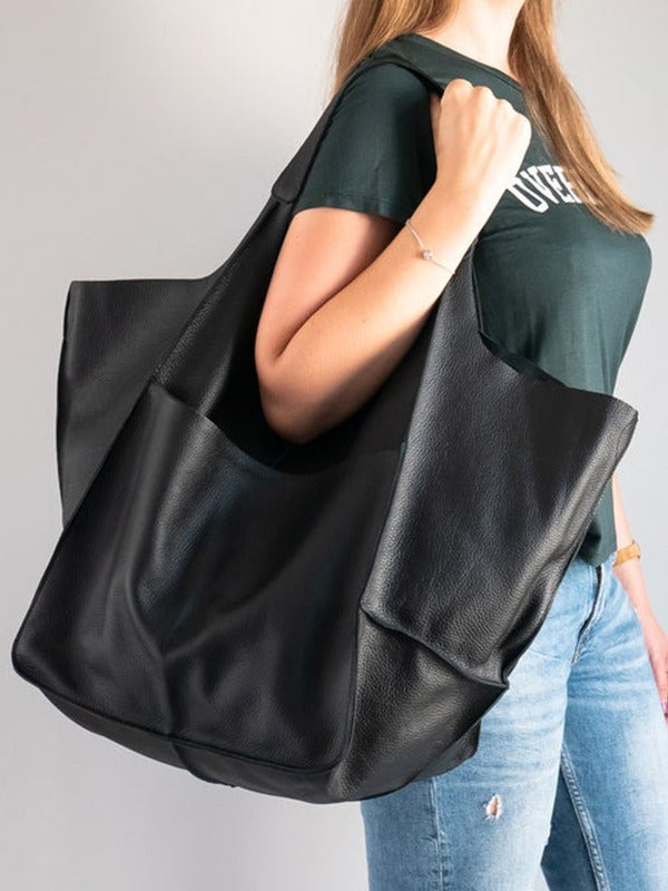 Tote PU noir plage Blanche Vogalia Paris