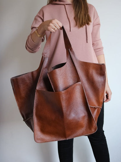 Blanche tote rouge jaune vue face