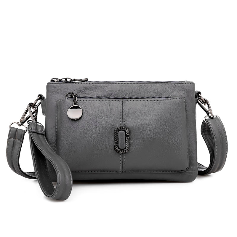 Sac bandoulière PU gris