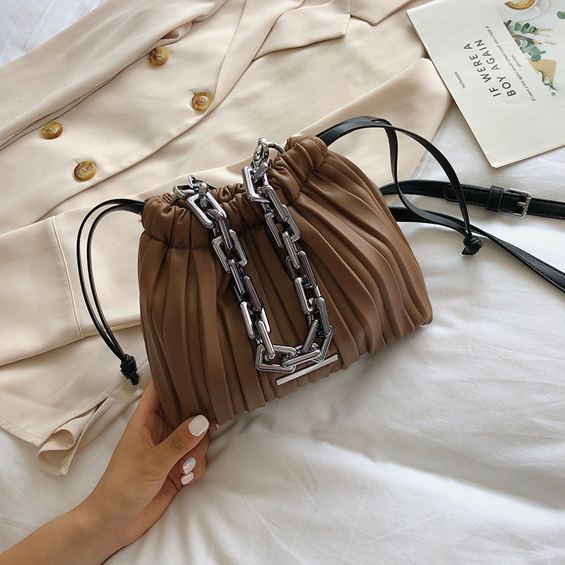 Sac seau plissé orange