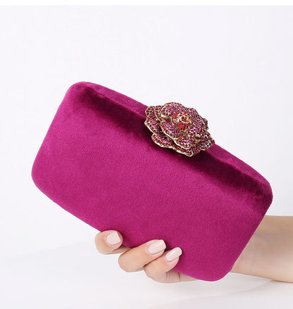 Pochette soirée suède diamant noir